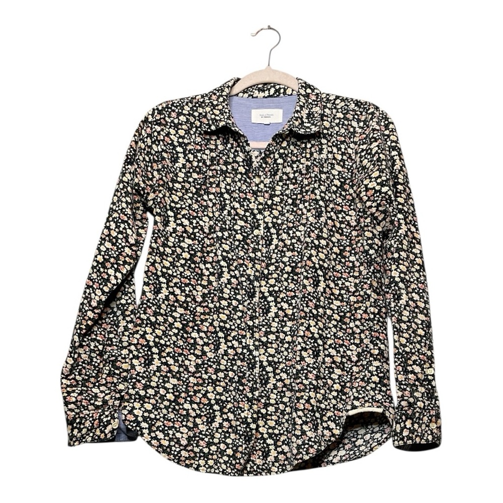 Women’s Anthropologie Birds of Paradise by Trovata corduroy, floral top, size XS